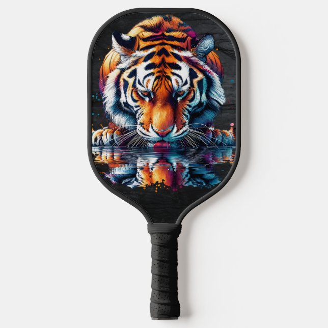 Raquette De Pickleball Réflexion de l'eau potable tigre (Recto)