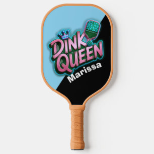 Raquette De Pickleball Reine Dink noire et bleue Nom des joueurs personna