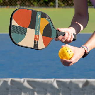 Raquette De Pickleball Rétro Abstrait Géométrique Personnalisé Milieu de