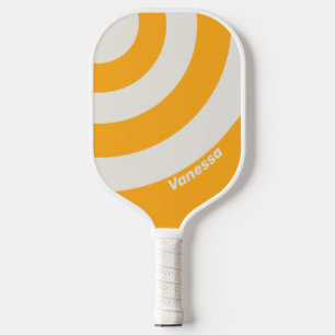 Raquette De Pickleball Rétro Baiser de Soleil Trois Cercles Rayés avec No