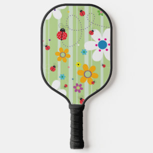 Raquette De Pickleball Retro Flower 60's 70's Ladybug