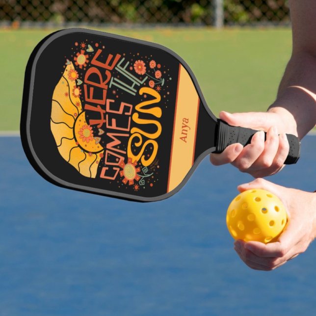 Raquette De Pickleball Retro Ici cône le soleil Inspiriity Moderne (Créateur téléchargé)