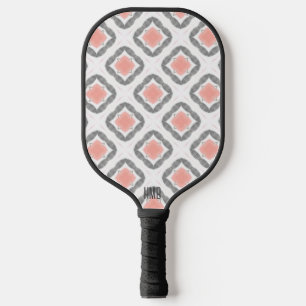 Raquette De Pickleball Retro Vintage Pêche noir et blanc Personnalisé