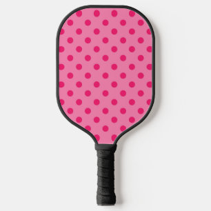 Raquette De Pickleball Rose Chaud Sur Pois Rose Design Motif