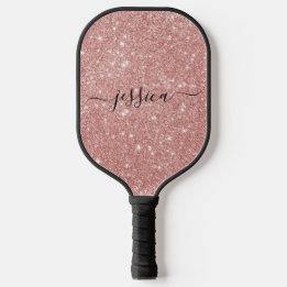 Raquette De Pickleball Rose or parties scintillant script nom pagaie à pi