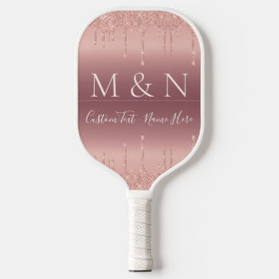 Raquette De Pickleball Rose Parties scintillant de broussailles Texte Cou
