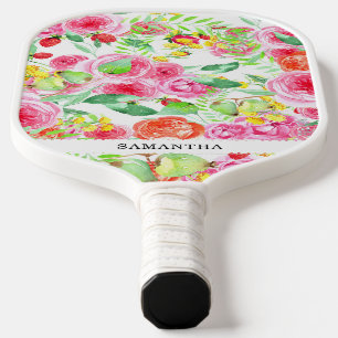 Raquette De Pickleball Roses roses roses élégantes dessinées à la main, m