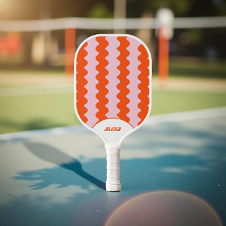 Raquette De Pickleball Rouge rouge orange rouge rétro les années 70 & ray