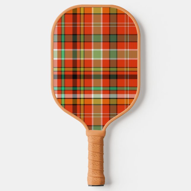 Raquette De Pickleball Rouge tacheté Newt Plaid - Orange Gold et Vert (Recto)