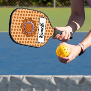 Raquette De Pickleball Ruban aux fleurs orange par Kenneth Yoncich