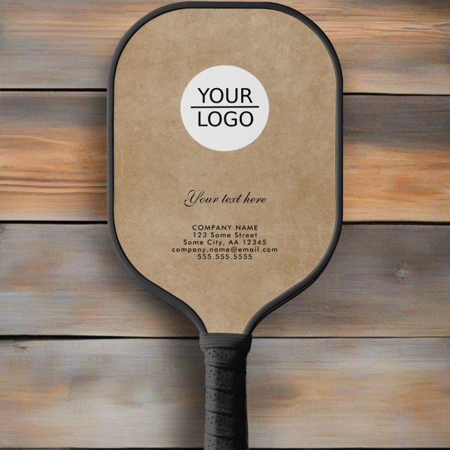 Raquette De Pickleball Rustic Ajoutez votre logo avec Custom Text Company (Créateur téléchargé)