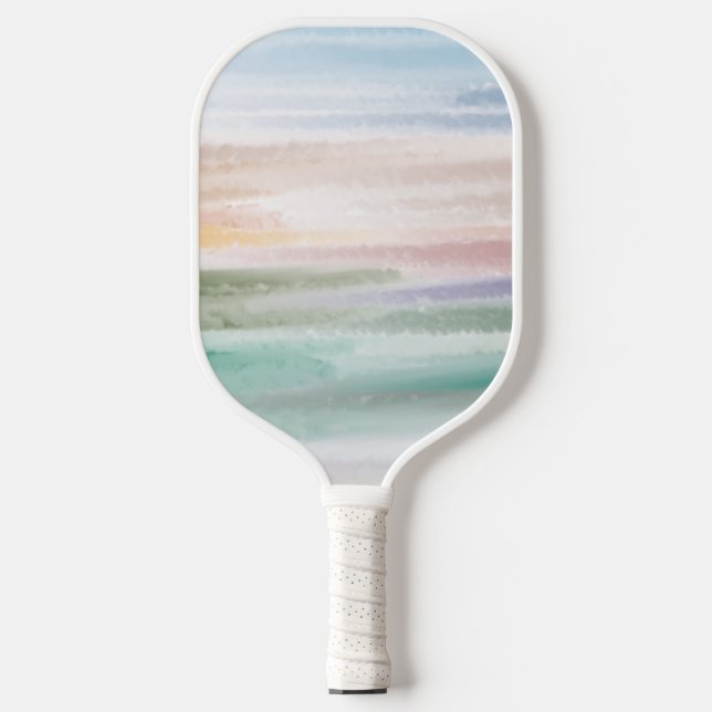 Raquette De Pickleball Sandy Beach Ocean Waves Coucher de soleil Couleur  (Recto)