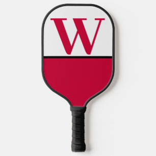 Raquette De Pickleball Scarlet & White College Monogram Pickleball Paddle
