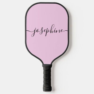 Raquette De Pickleball Script rose élégant Personnalisé