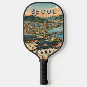 Raquette De Pickleball Séoul Corée du Sud Voyage Art Vintage
