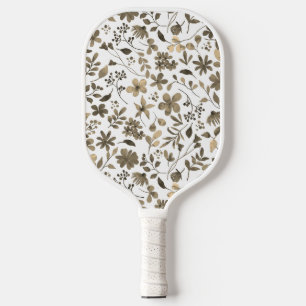 Raquette De Pickleball Sépia tonique Vintage Floral Print