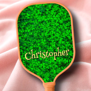Raquette De Pickleball Shamrock Clover Leaf Irlande St Patrick's Green