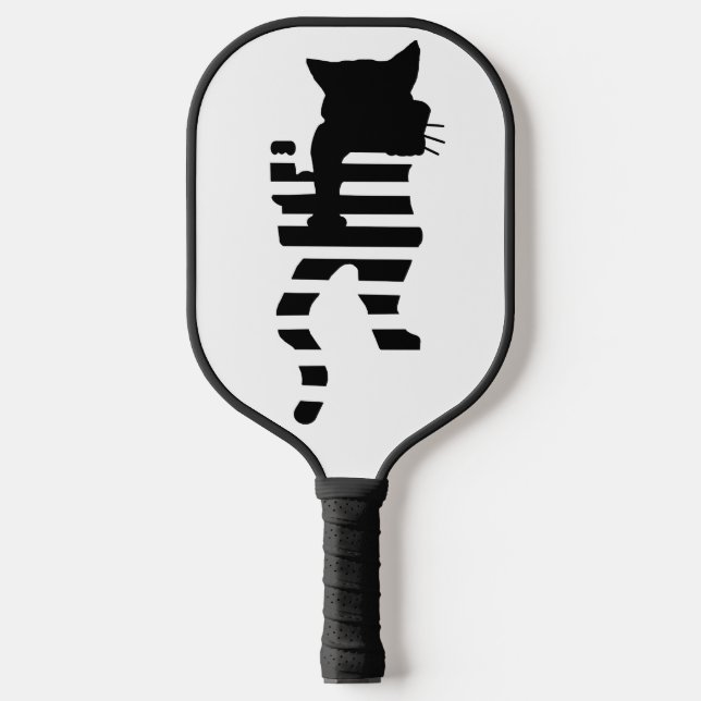 Raquette De Pickleball Silhouette de chat noir (Recto)