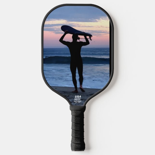 Raquette De Pickleball Silhouette de surfer avec Nautilus du côté opposé (Recto)