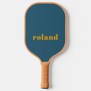 Raquette De Pickleball Simple Bold Blue Orange Nom Pickleball Paddle
