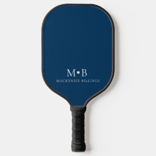 Raquette De Pickleball Simple Classic Monogramme Nom Couleur personnalisé