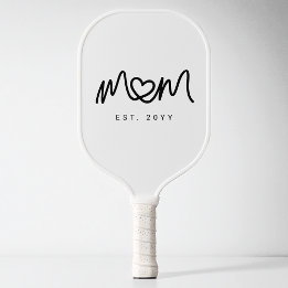 Raquette De Pickleball Simple Cœur de Script Noir Nouveau Maman Établie E