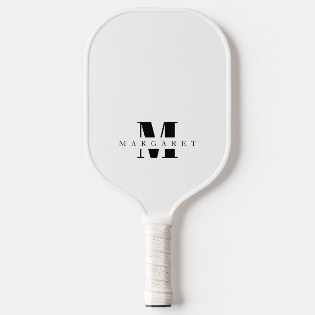 Raquette De Pickleball Simple minimaliste Moderne Chic Nom Monogramme (Recto)
