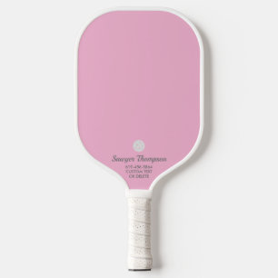 Raquette De Pickleball Simple Rose votre texte personnalisé Personnalisé