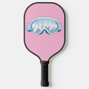 Raquette De Pickleball Ski Goggles Mountain Reflection Pastel Pink