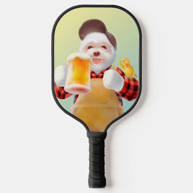 Raquette De Pickleball Smile Chien Boire Bière Tiré Verre Jigsaw Puzzle P (Recto)