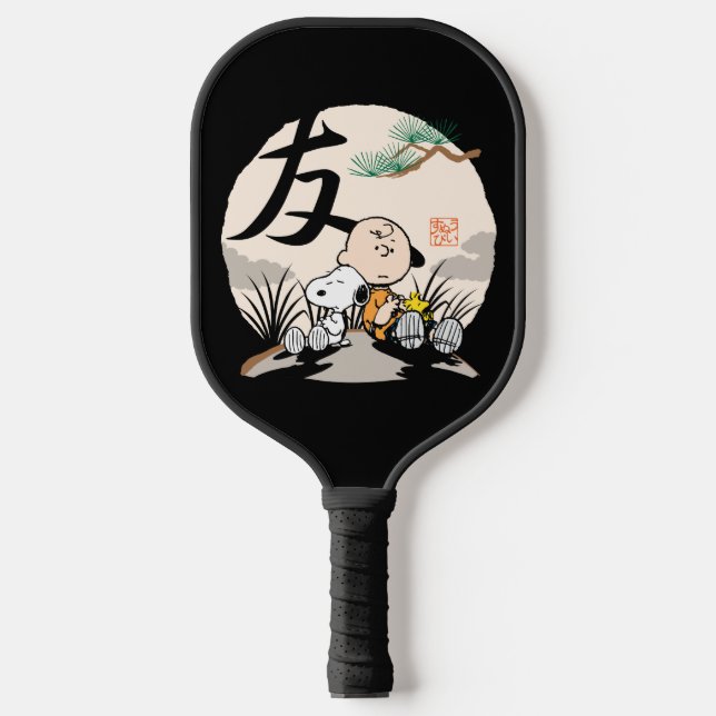 Raquette De Pickleball Snoopy, Charlie Brown et Woodstock - Ami (Recto)