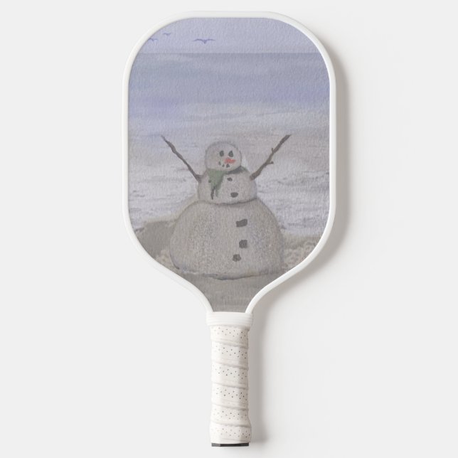 Raquette De Pickleball Snowman Froide À La Plage (Recto)