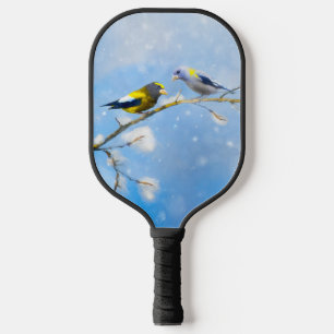 Raquette De Pickleball Soirée Grosbeak Peinture - Cute Original Chien Art