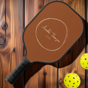 Raquette De Pickleball Soleil du désert Mid-Century Modern Nom du scrip