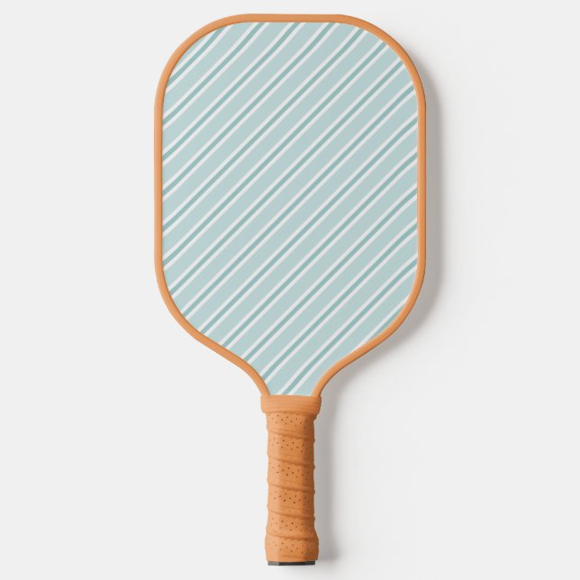Raquette De Pickleball Sophistiqué Turquoise Vert & Bleu Diagonale rayé (Recto)