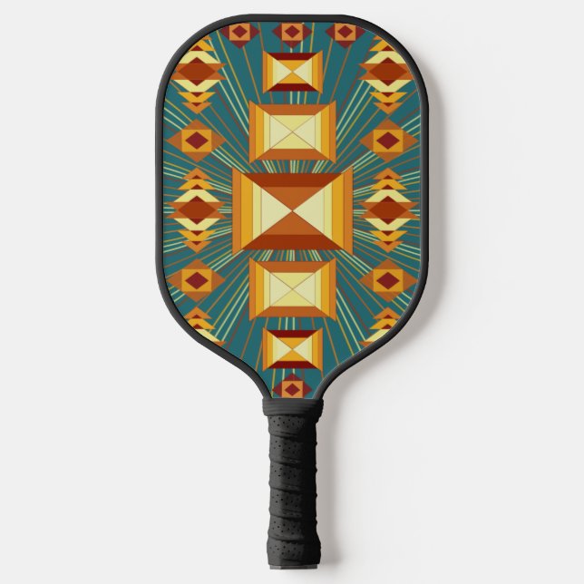 Raquette De Pickleball Southwestern Golden Sun Rays Design indien (Recto)