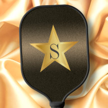 Star Black & Gold Pickleball Star Player Monogramm