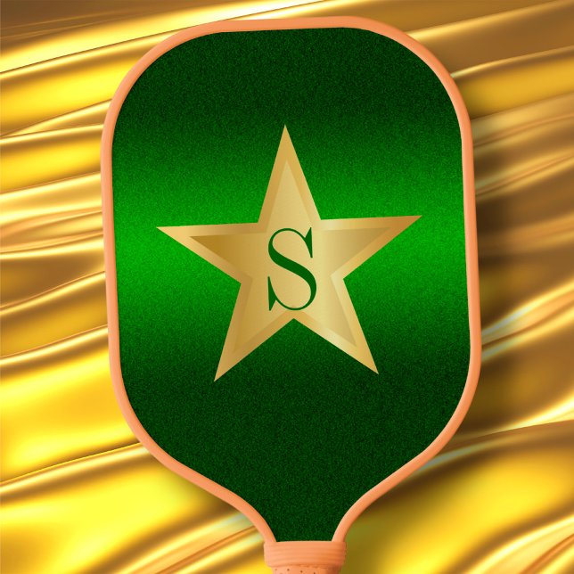 Raquette De Pickleball Star Pickball Star Player Green Custom Monogramme (Créateur téléchargé)