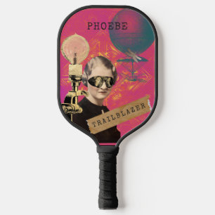 Raquette De Pickleball Steampunk Femme Trailblazer Pop Art Personnalisé