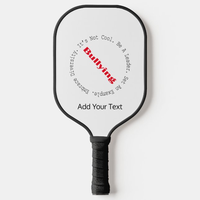 Raquette De Pickleball Stop Bullying-Outline by Shirley Taylor (Recto)