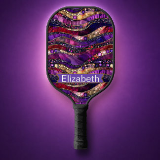 Raquette De Pickleball Strata Personnalisée Violet et Or Bijou
