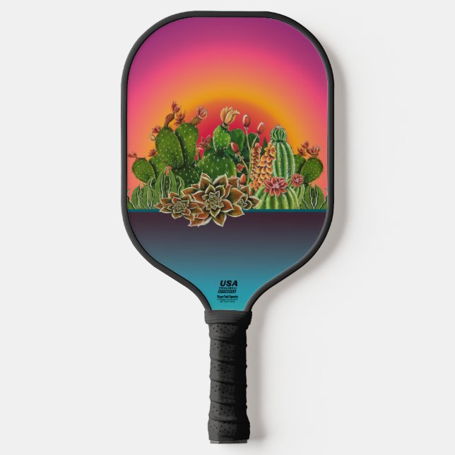 Raquette De Pickleball Succulents dans les tasses à café Picket en fibre  (Recto)