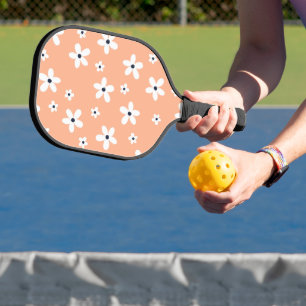 Raquette De Pickleball Summer Boho White Daisy Flowers