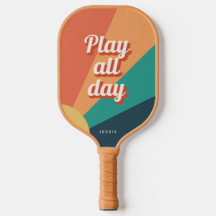 Raquette De Pickleball Sunburst Rétro Avec Nom Personnalisé