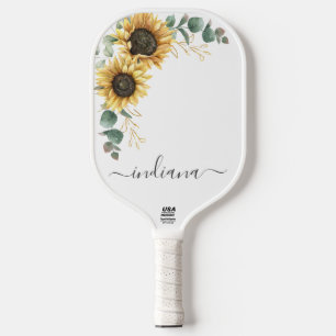 Raquette De Pickleball Sunflower Eucalyptus Nom du script Botanique