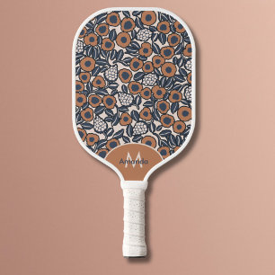 Raquette De Pickleball Super Boho Retro Floral Hippie Moderne Monogramme