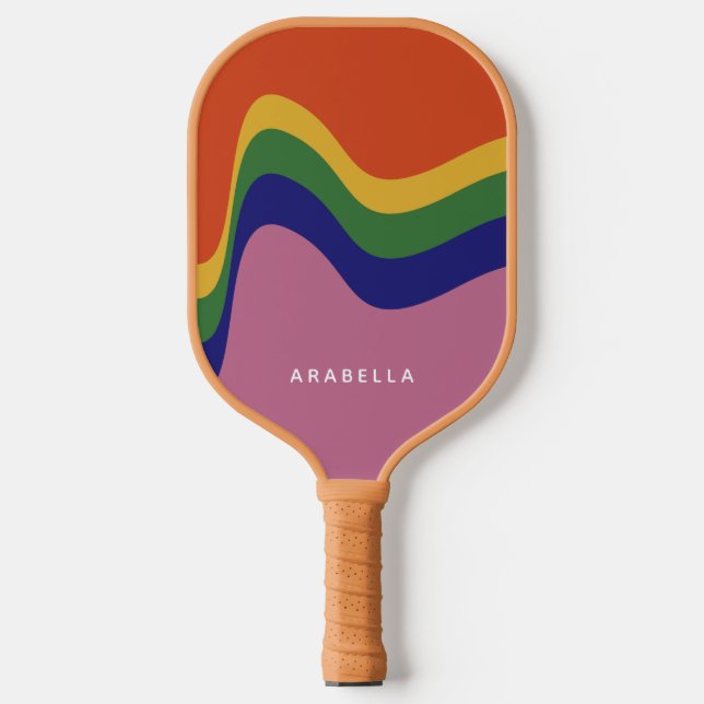 Raquette De Pickleball Super Retro Wavy Lines Pickleball Paddle (Recto)
