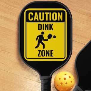 Raquette De Pickleball Symbole de prudence Dink Zone Jaune & Noir