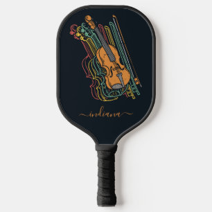 Raquette De Pickleball Sympa Violon Personnalisé Monogramme Script