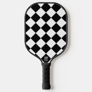 Raquette De Pickleball Tableau de bord noir et blanc À damiers Drapeau